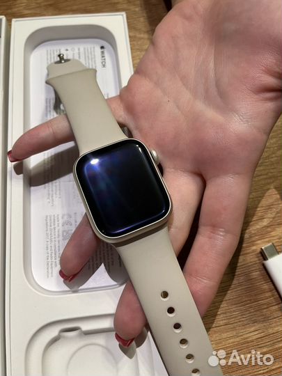 Часы apple watch 9 41 mm starlight al star