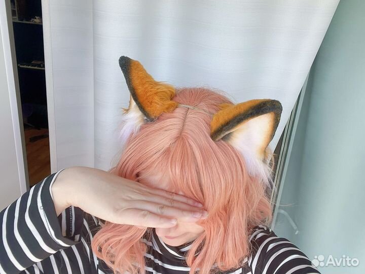 Аниме косплей ушки лисы или кошки + лисий хвост