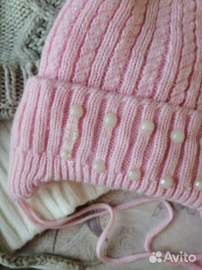 3 шапочки для девочки 1 год