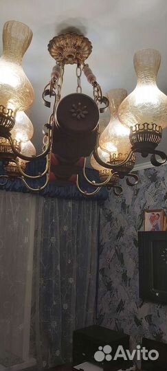 Люстра деревянная 6 рожков