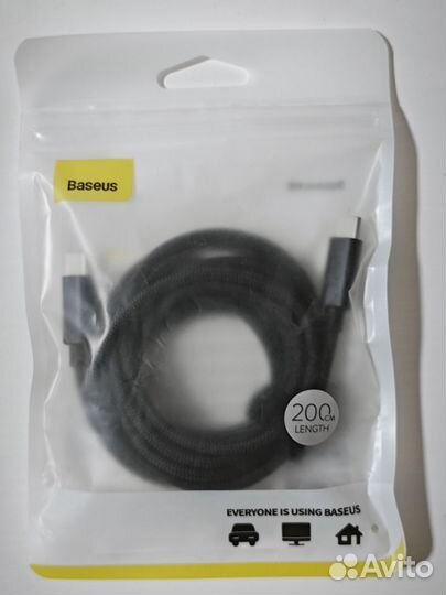 Кабель Baseus Type-C, 100w, 2м, новый