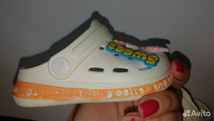 Кроксы резиновые шлепанцы для девочки 19