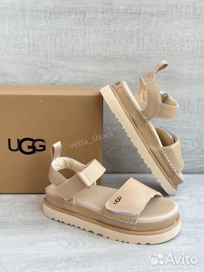 Сандалии UGG Натуральная Кожа бежевые