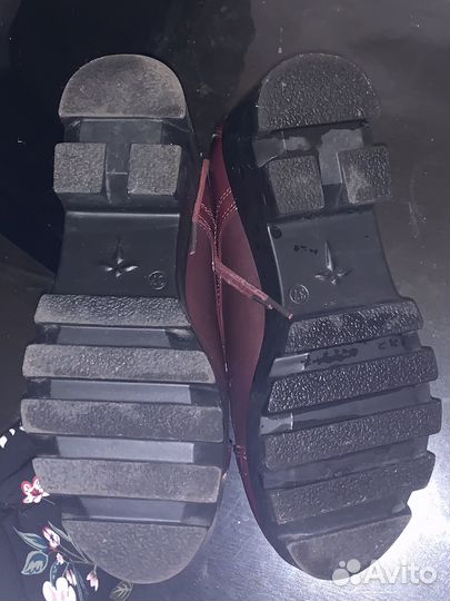 Полуботинки бордовые женские