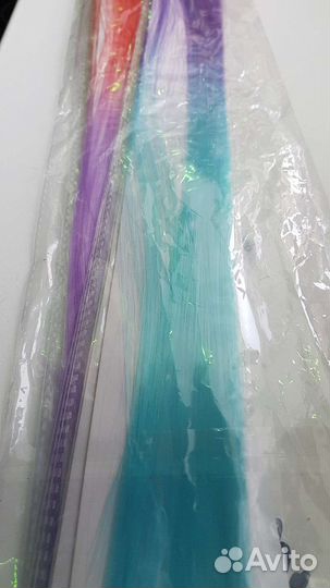 Набор цветных прядей. Волосы женские для творчеств