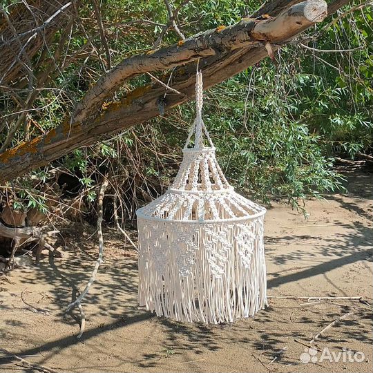 Абажур макраме в стиле бохо