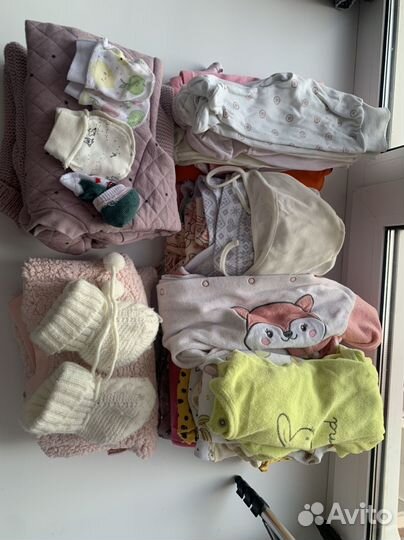 Вещи пакетом для новорожденной девочки 62 68 74
