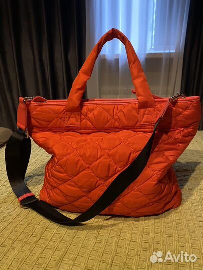 Сумка шопер яркий корал стеганая A+more