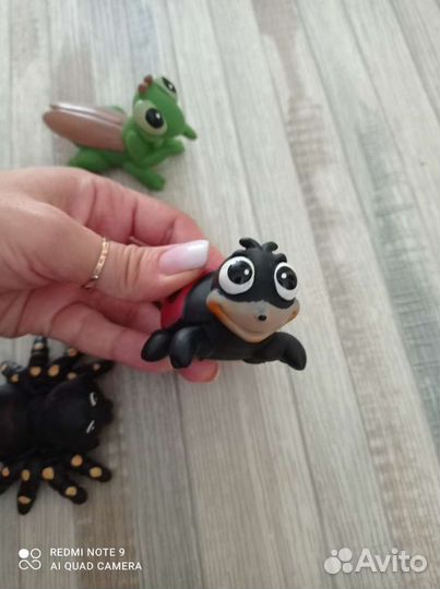 Резиновые игрушки, божья коровка, кузнечик, паук