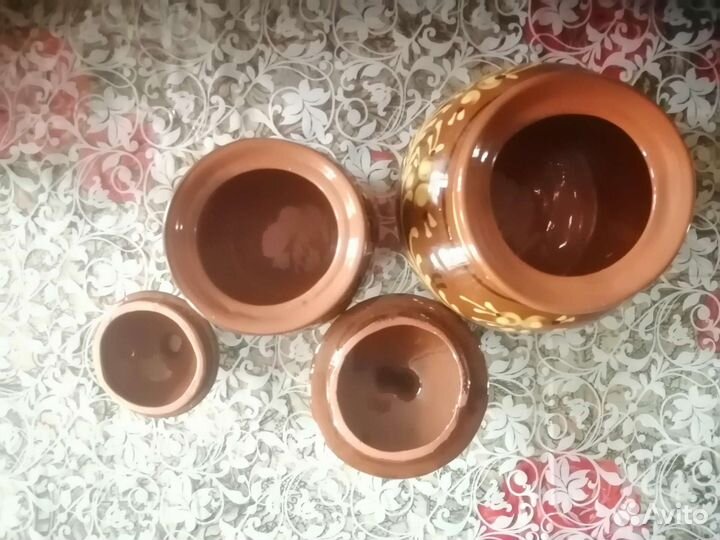 Керамические расписные горшочки винтаж СССР