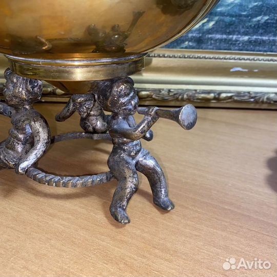 Фруктовница и менажница трубадуры путти бронза лат