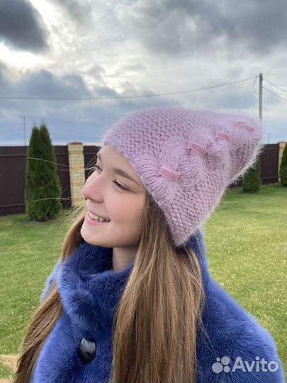 Шапка-бини из пуха норки