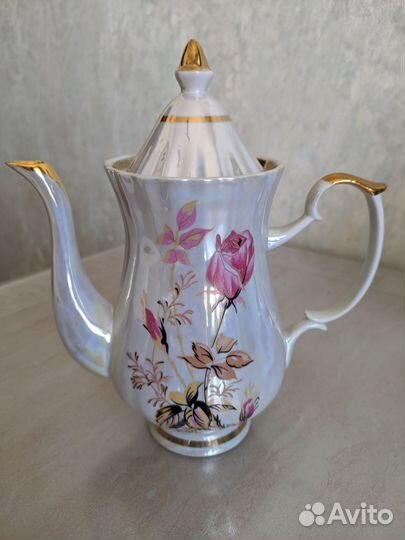 Кофейный сервиз с розой на 6 персон фарфор новый