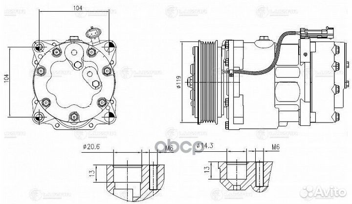 Компрессор кондиционера UAZ 3163 