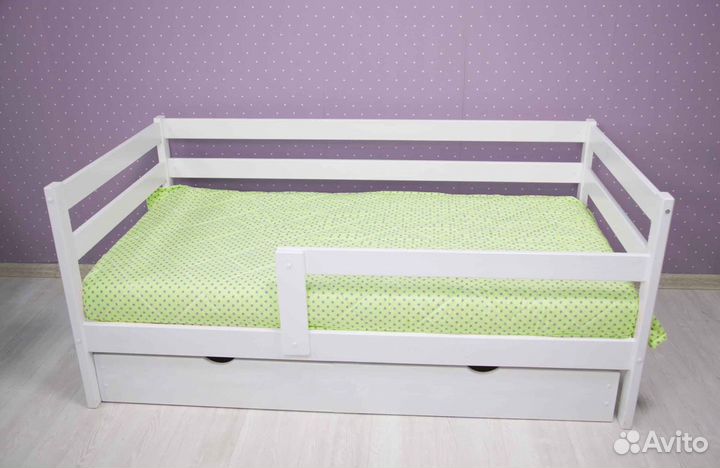 Кроватка выдвижная берёза детская Софа Выкатная