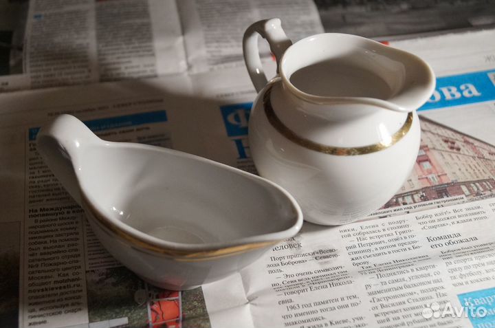 Молочник и соусник Дулево, винтаж СССР, 70-80 годы