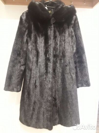 Шуба норковая с капюшоном 44-46