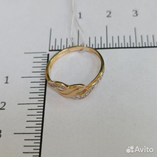 Золотое кольцо с фианитом 16,5р