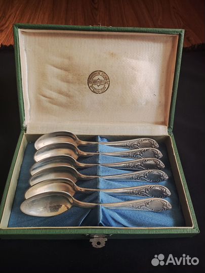 Чайные ложки 6 шт серебро 875 СССР 226 гр Фаберже