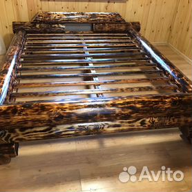 Кровать из бревен (51 фото)