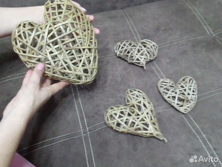 Декор для дома, сердце, плетёное изделие