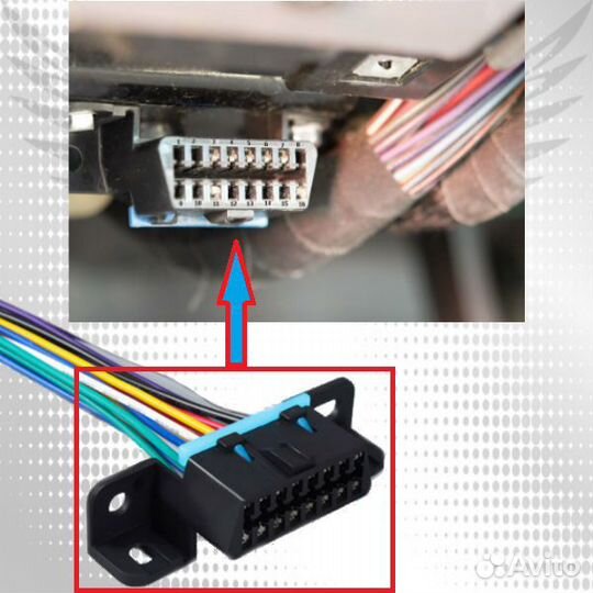 Разъём OBD2 диагностический с проводами