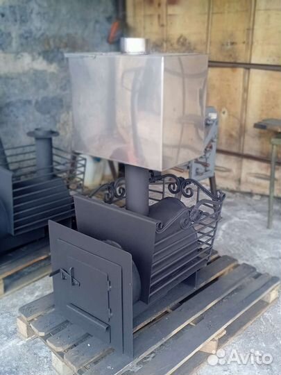 Печь для бани с колодцем+ бак на 60 л
