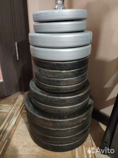 Гриф с блинами 115 кг