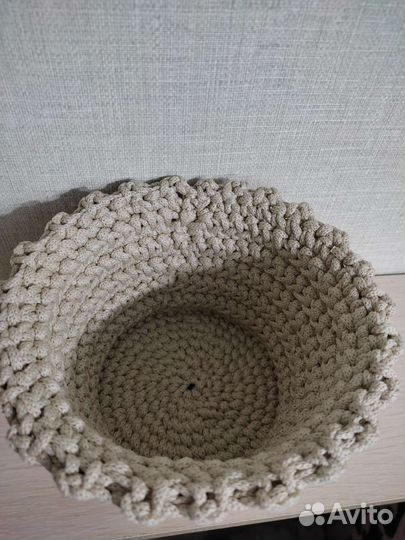 Вязаные корзинки из шнура, для хранения мелочей