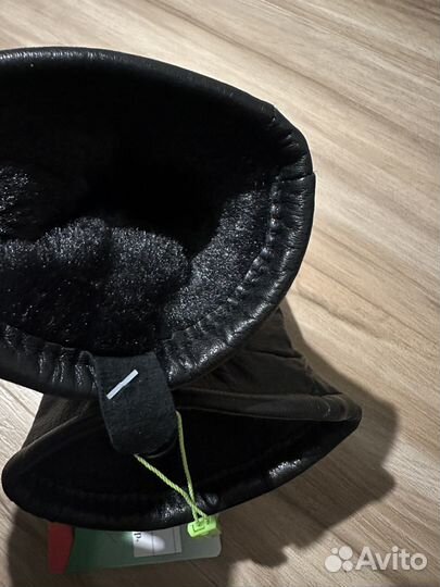 Варежки зимние кожаные