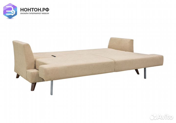 Диван тик-так Дамаск бежевый / зигзаг