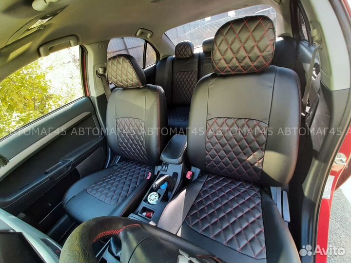 Авточехлы Mitsubishi Lancer X с 2007г экокожа ромб