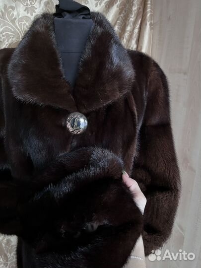 Шуба норковая, 48 50 52, 128 ог, 115 см, богатая
