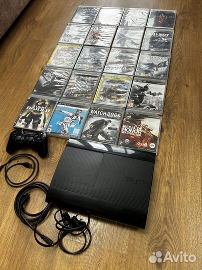 Sony playstation 3 super slim + 20 игр