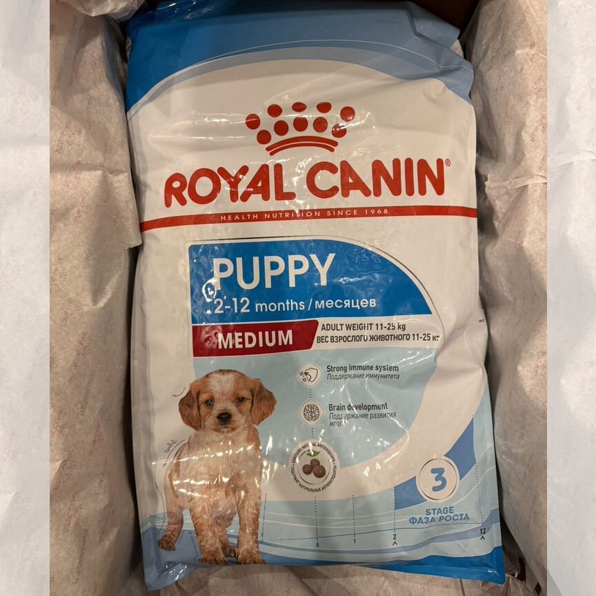 Корм для собак royal canin puppy medium 14 кг