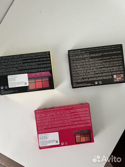 Палетки Nars тени, румяны