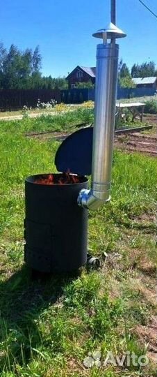 Печь для сжигания мусора Дымок 10-135 литров (4мм)