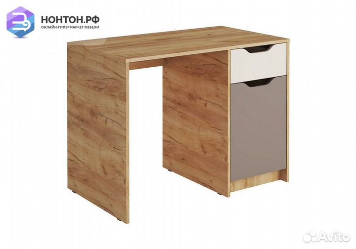 Стол письменный Rich дуб крафт золотой / миндаль