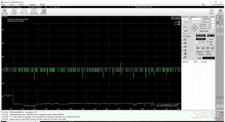 Накопитель SSD 256Gb Toshiba KXG60ZNV256G kioxia X