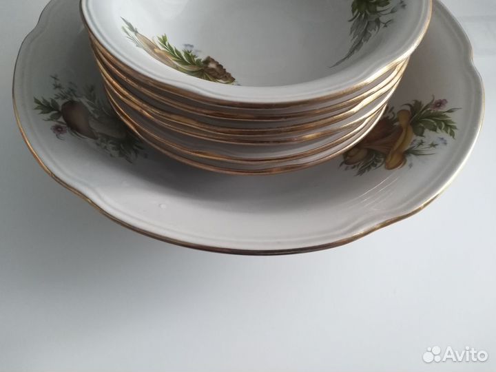 Салатник, 6 не глубоких тарелок СССР