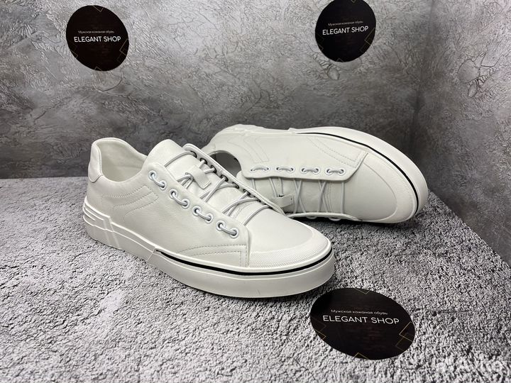 Кеды мужские кожаные