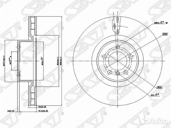 Диск тормозной (Перед) Land Rover Range Rover 02-1