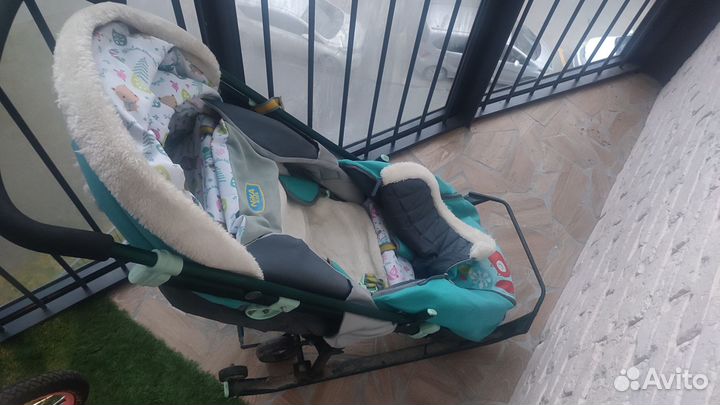 Детские санки коляска с колесами