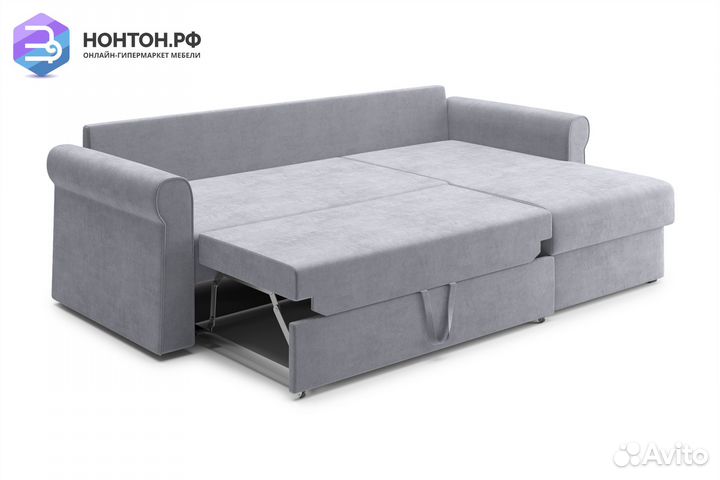 Диван угловой дельфин Лира серый