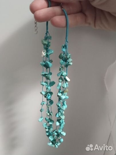 Бусы из натуральной бирюзы