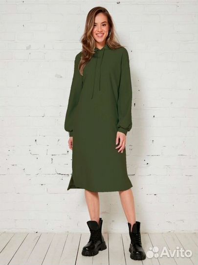 Платье худи женское длинное 46