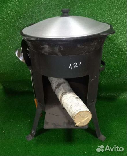Казан чугунный 12 литров с печкой