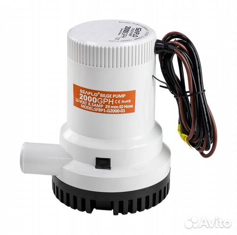 Помпа осушительная 12 В, 2000GPH (7570 л/час), Sea