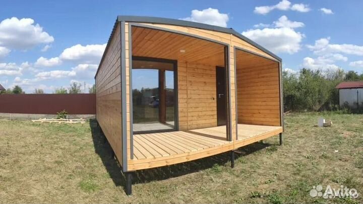 Каркасная баня двухмодульная 6х4,8 BY-4736