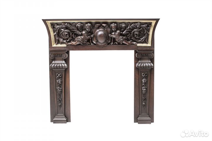 Каминный портал из массива ореха антиквариат